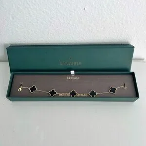 MAISON KITSUNE | Jewelry | Kitsune Clover 4k Gold Over Black